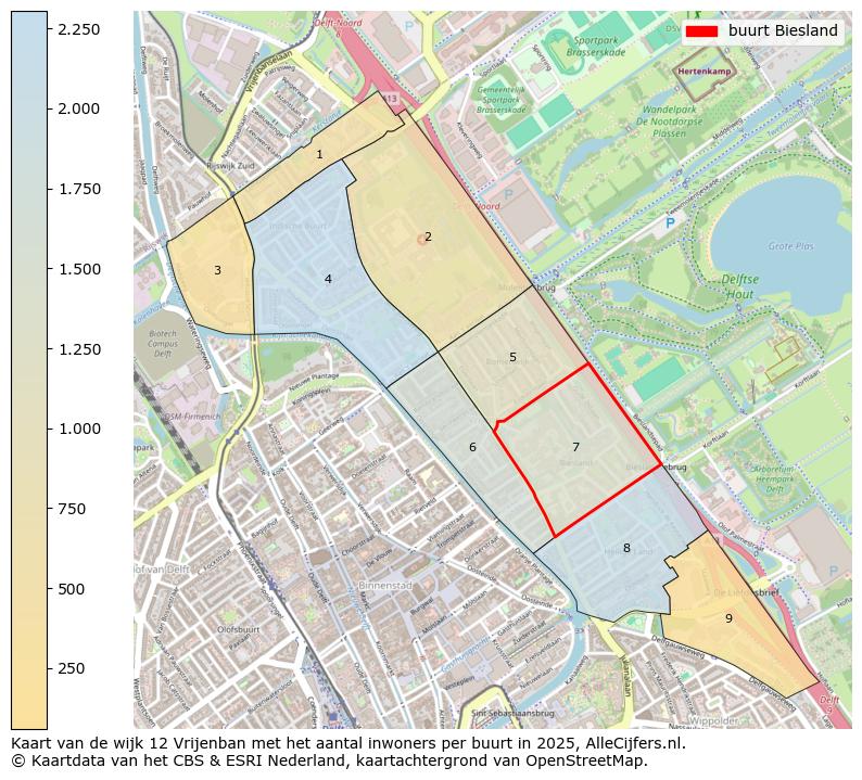 Afbeelding van de buurt Biesland op de kaart.