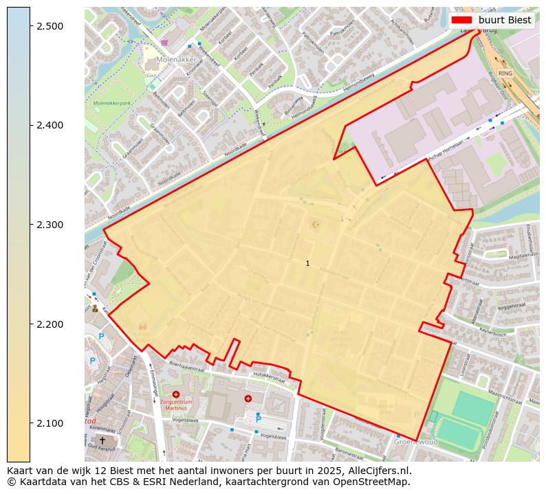 Afbeelding van de buurt Biest op de kaart.