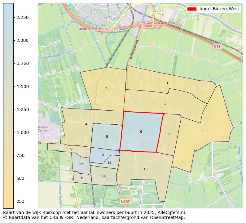 Afbeelding van de buurt Biezen-West op de kaart.