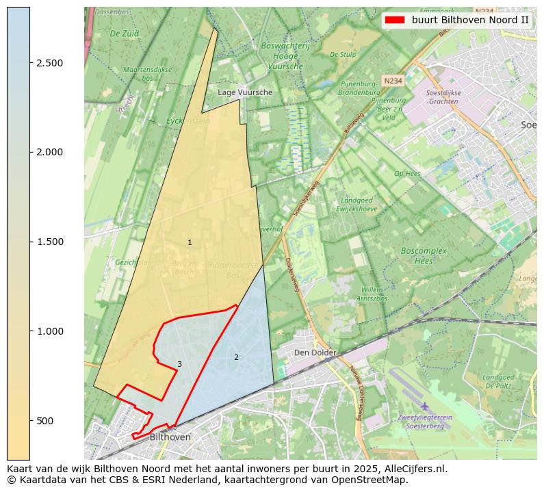 Afbeelding van de buurt Bilthoven Noord II op de kaart.