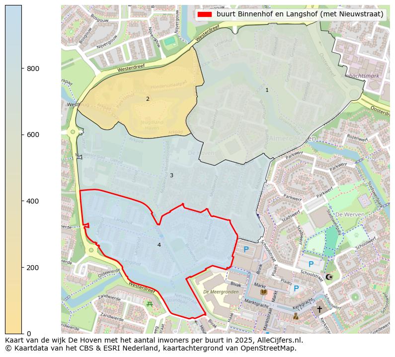 Afbeelding van de buurt Binnenhof en Langshof (met Nieuwstraat) op de kaart.