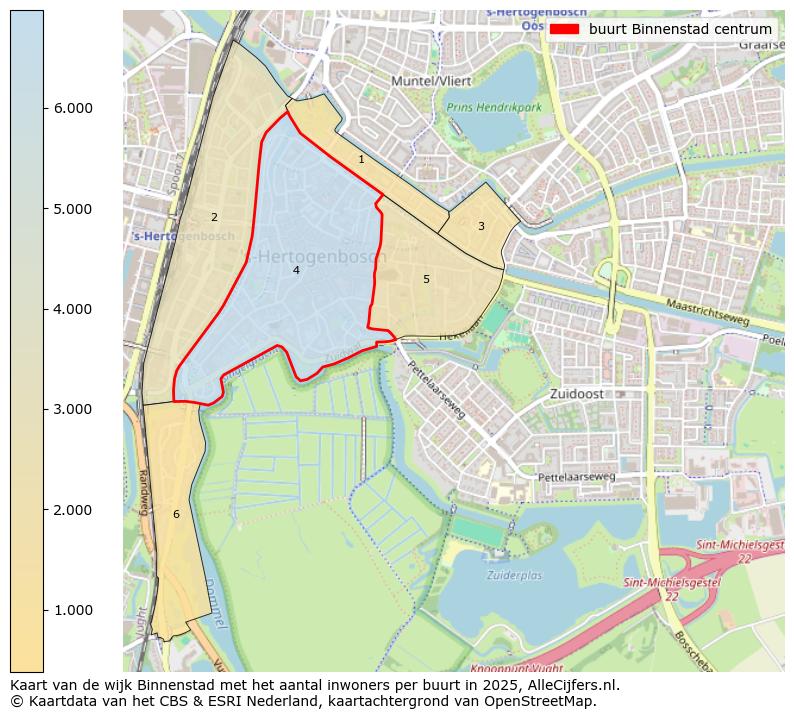 Afbeelding van de buurt Binnenstad centrum op de kaart.