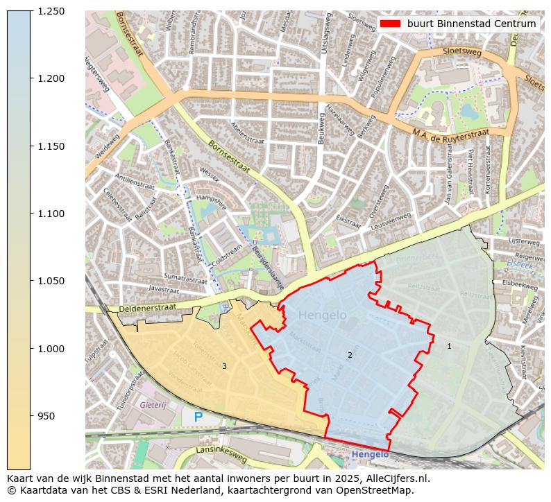Afbeelding van de buurt Binnenstad Centrum op de kaart.