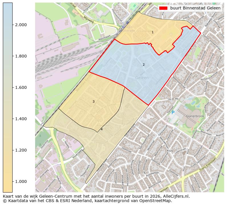 Afbeelding van de buurt Binnenstad Geleen op de kaart.