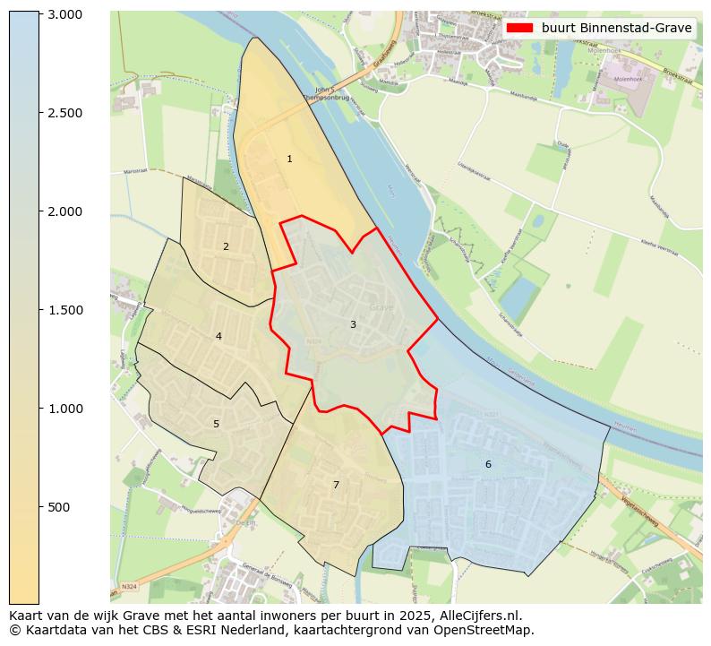 Afbeelding van de buurt Binnenstad-Grave op de kaart.
