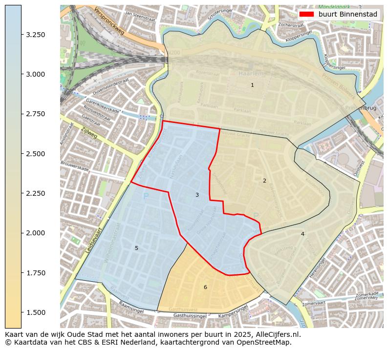 Afbeelding van de buurt Binnenstad op de kaart.
