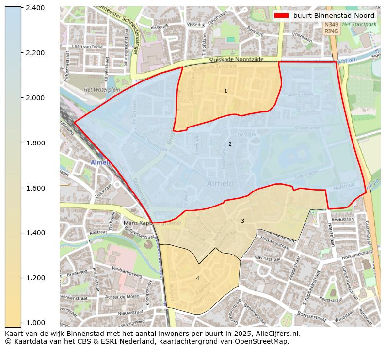 Afbeelding van de buurt Binnenstad Noord op de kaart.