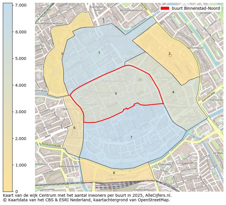 Afbeelding van de buurt Binnenstad-Noord op de kaart.
