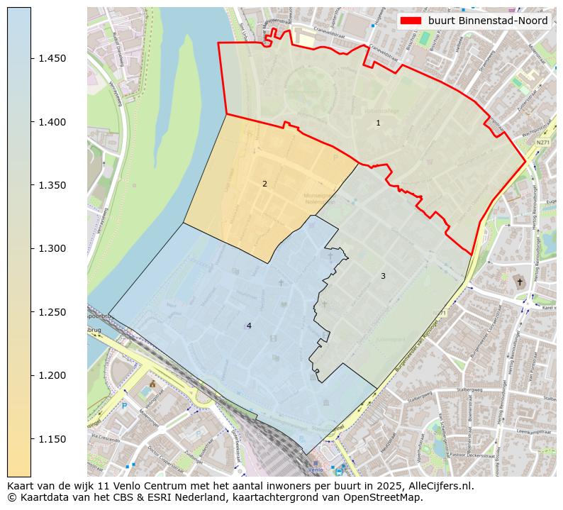 Afbeelding van de buurt Binnenstad-Noord op de kaart.