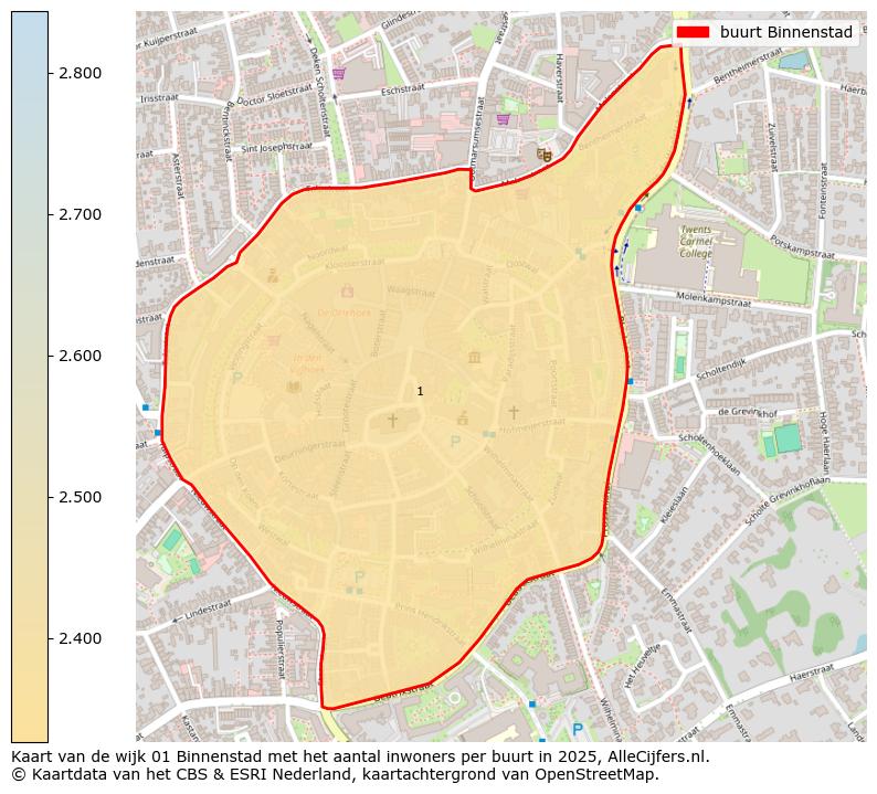 Afbeelding van de buurt Binnenstad op de kaart.