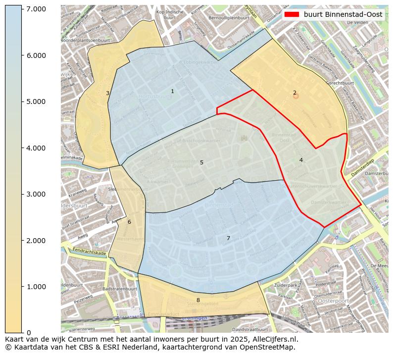 Afbeelding van de buurt Binnenstad-Oost op de kaart.