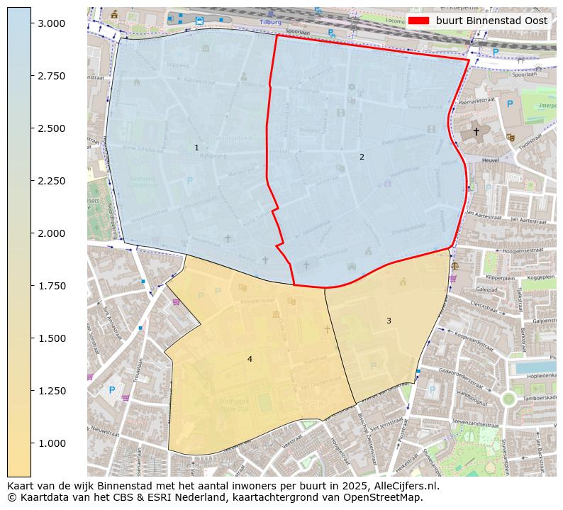 Afbeelding van de buurt Binnenstad Oost op de kaart.