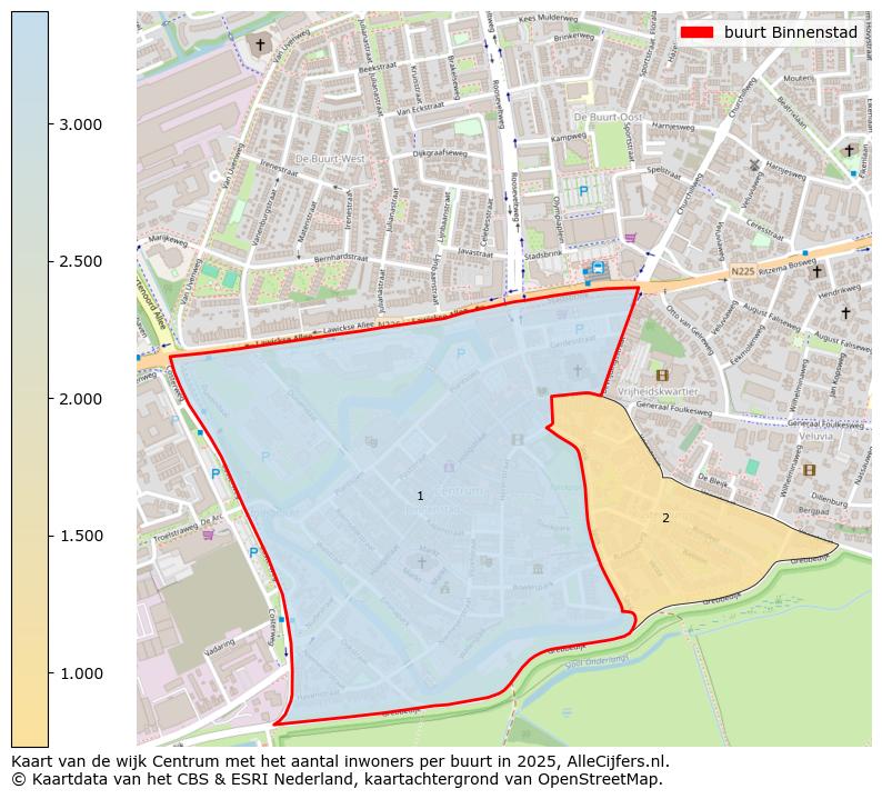 Afbeelding van de buurt Binnenstad op de kaart.