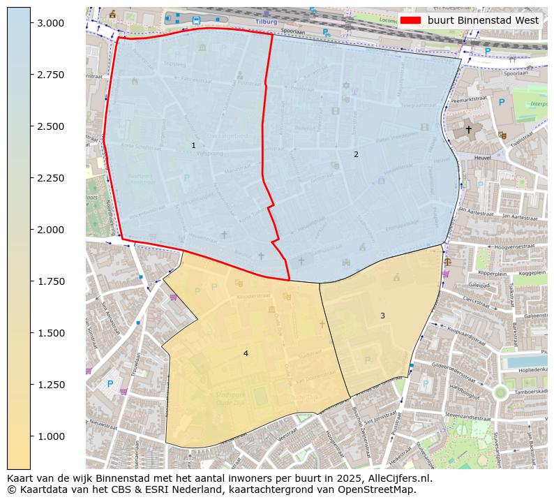 Afbeelding van de buurt Binnenstad West op de kaart.