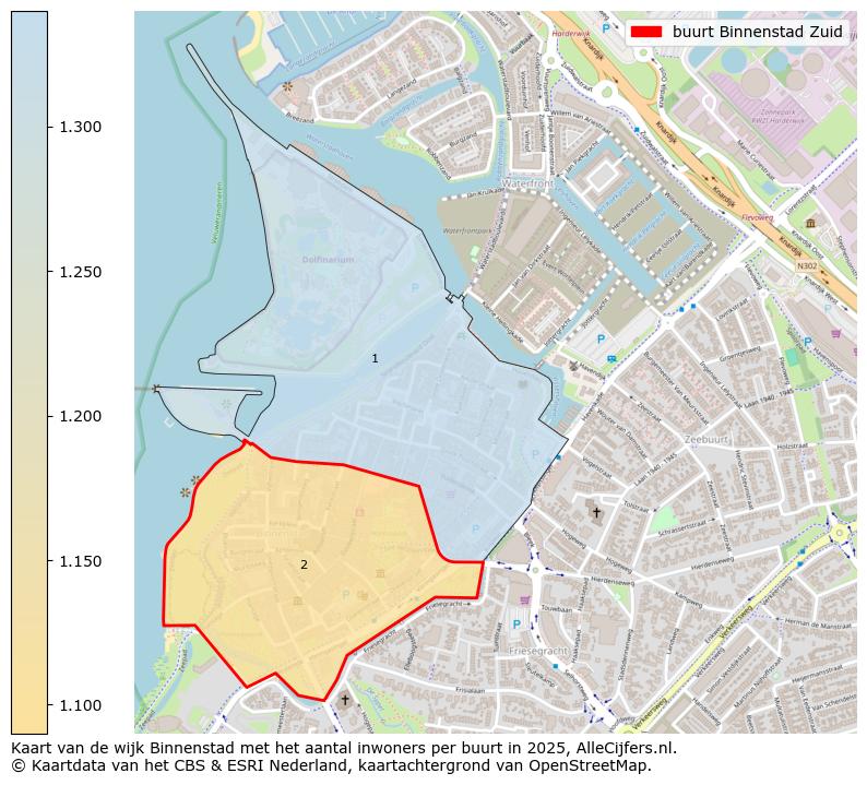 Afbeelding van de buurt Binnenstad Zuid op de kaart.
