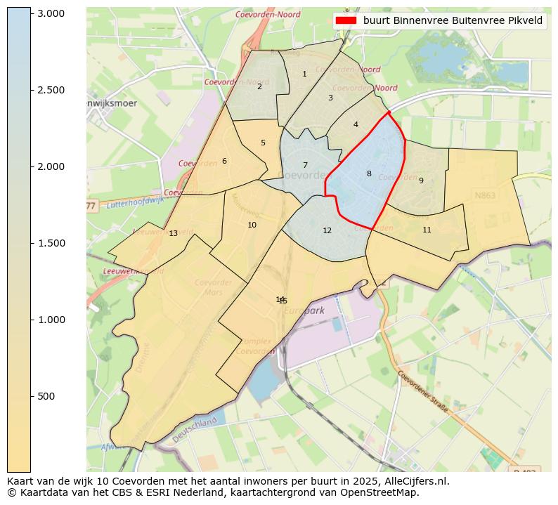 Afbeelding van de buurt Binnenvree Buitenvree Pikveld op de kaart.