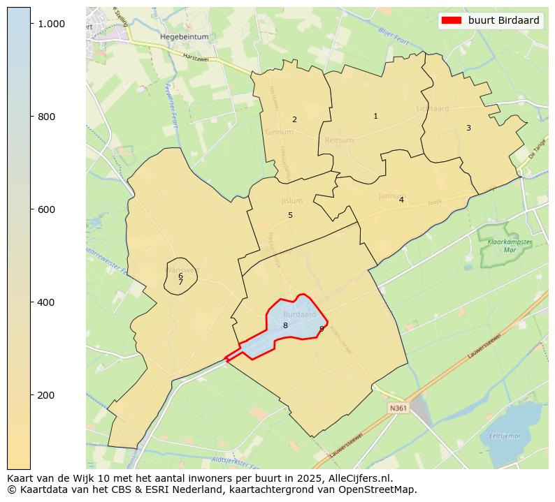 Afbeelding van de buurt Birdaard op de kaart.