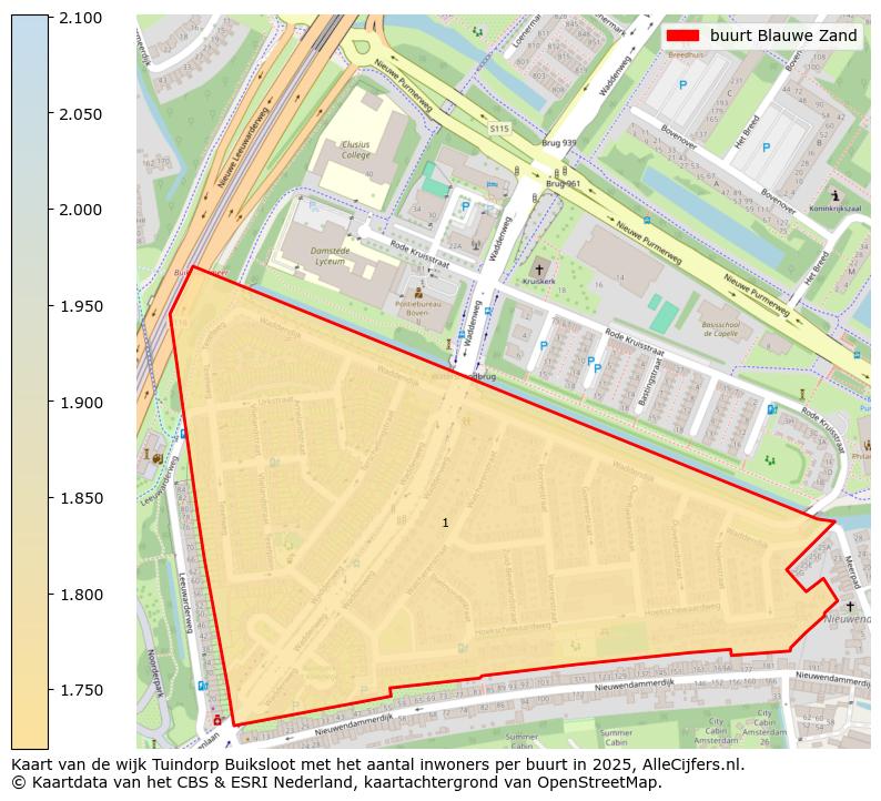 Afbeelding van de buurt Blauwe Zand op de kaart.