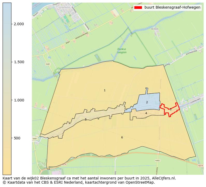 Afbeelding van de buurt Bleskensgraaf-Hofwegen op de kaart.