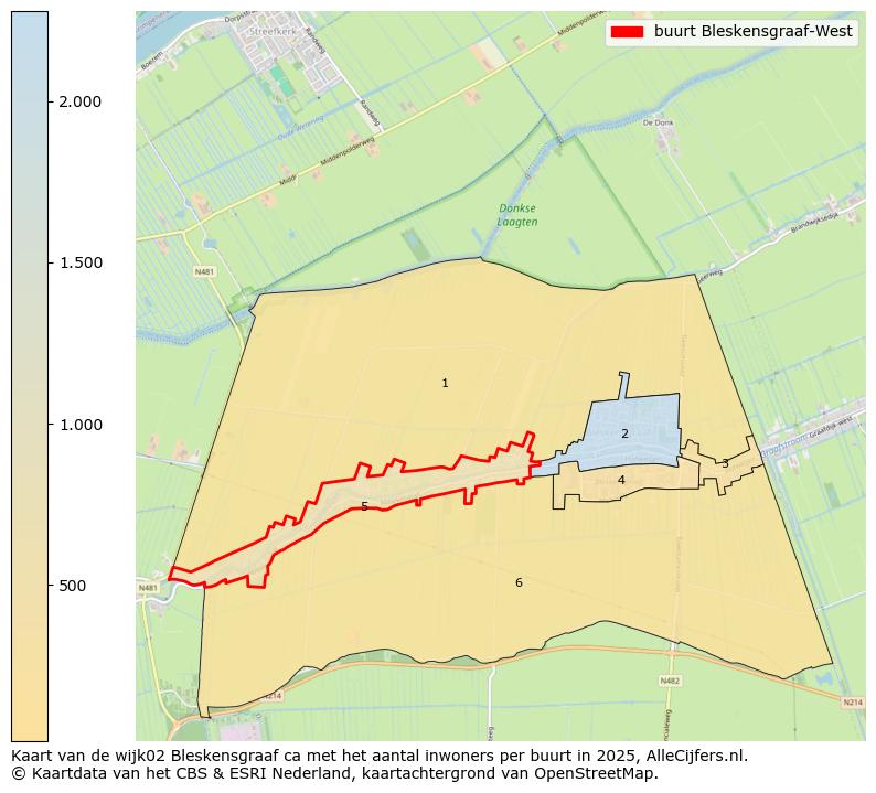Afbeelding van de buurt Bleskensgraaf-West op de kaart.