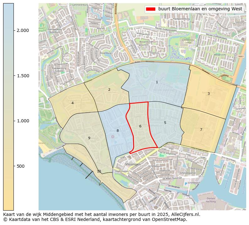 Afbeelding van de buurt Bloemenlaan en omgeving West op de kaart.