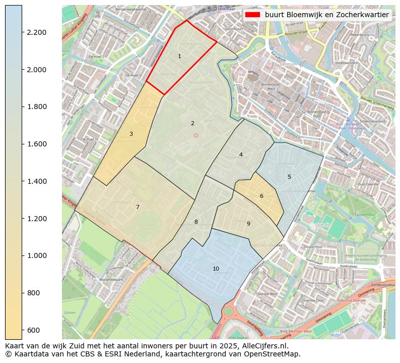 Afbeelding van de buurt Bloemwijk en Zocherkwartier op de kaart.