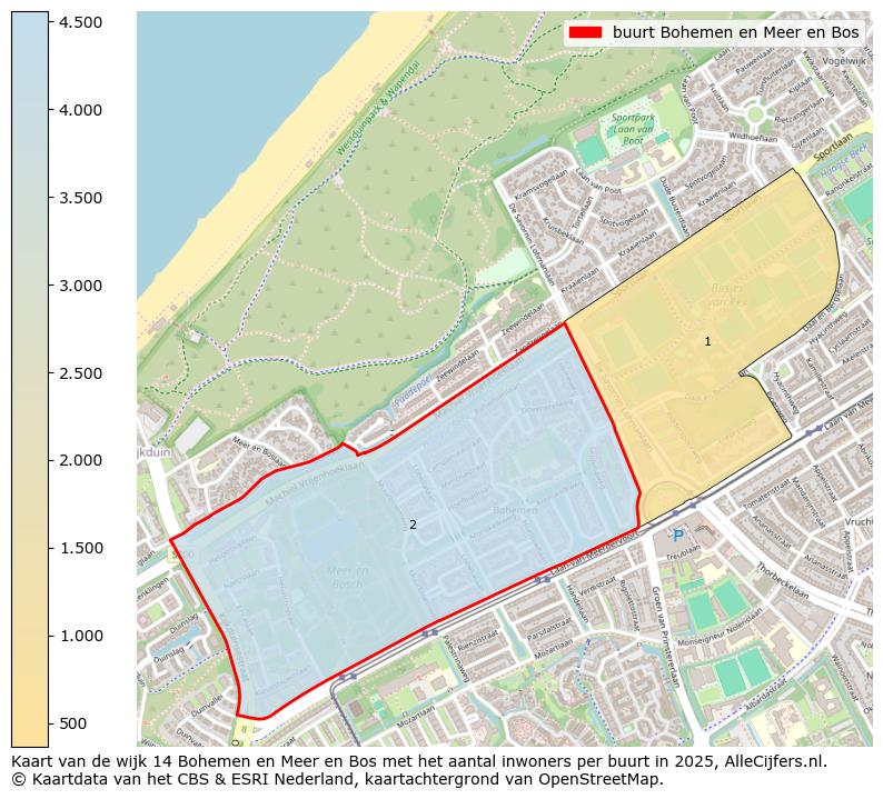 Afbeelding van de buurt Bohemen en Meer en Bos op de kaart.