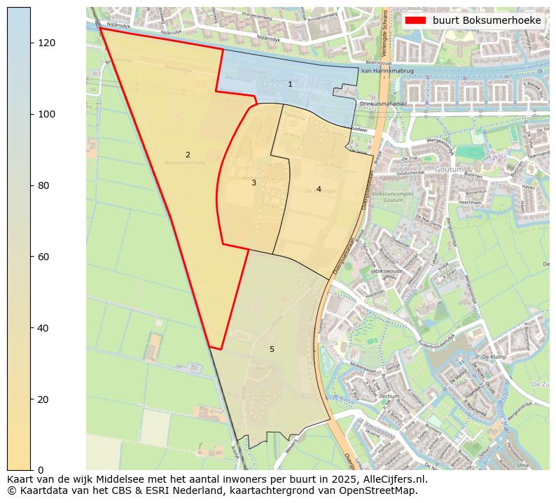 Afbeelding van de buurt Boksumerhoeke op de kaart.