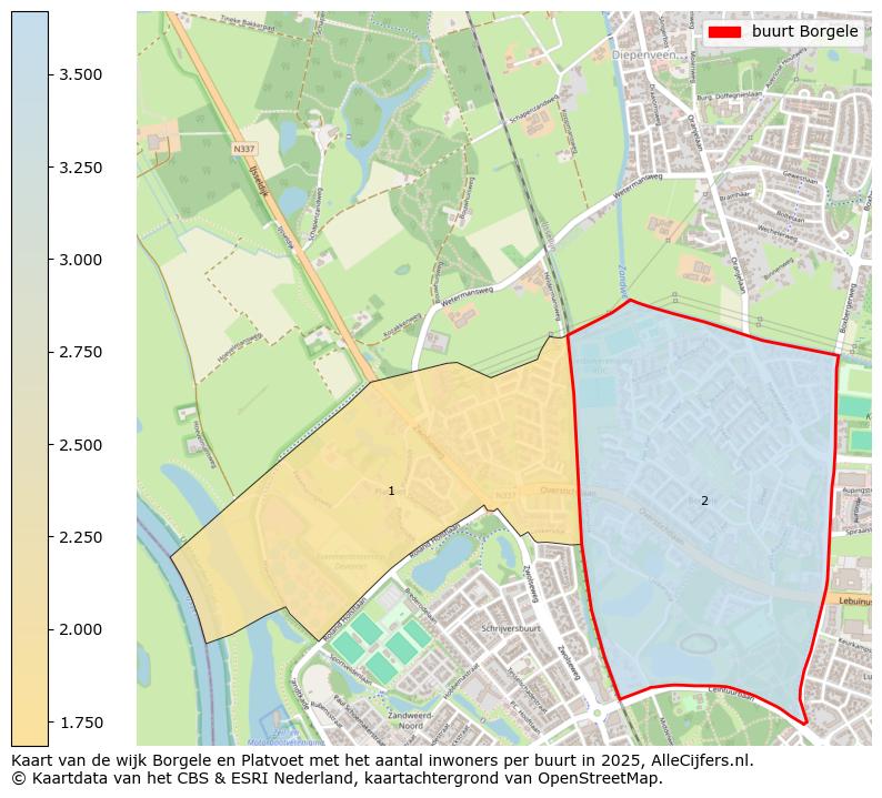 Afbeelding van de buurt Borgele op de kaart.