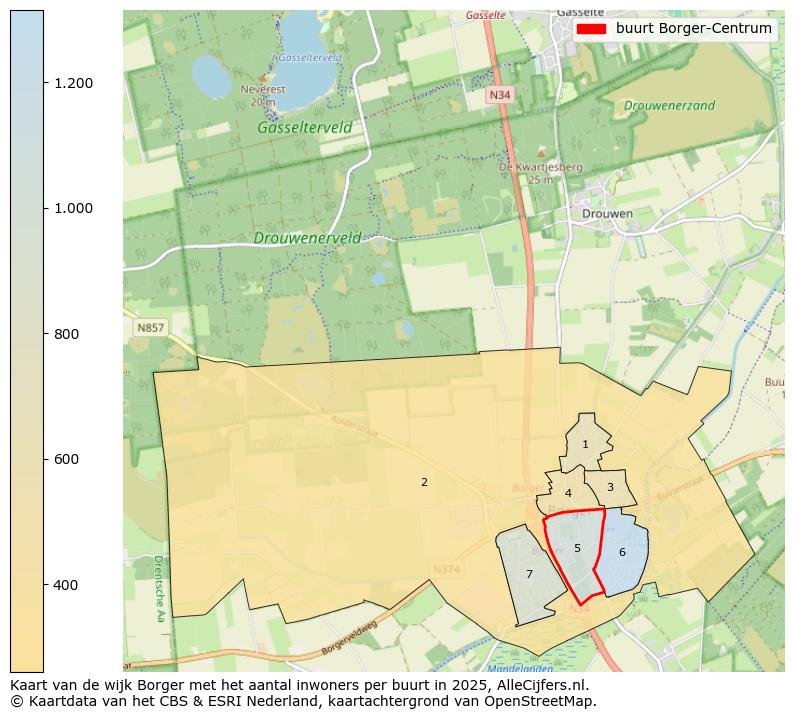 Afbeelding van de buurt Borger-Centrum op de kaart.