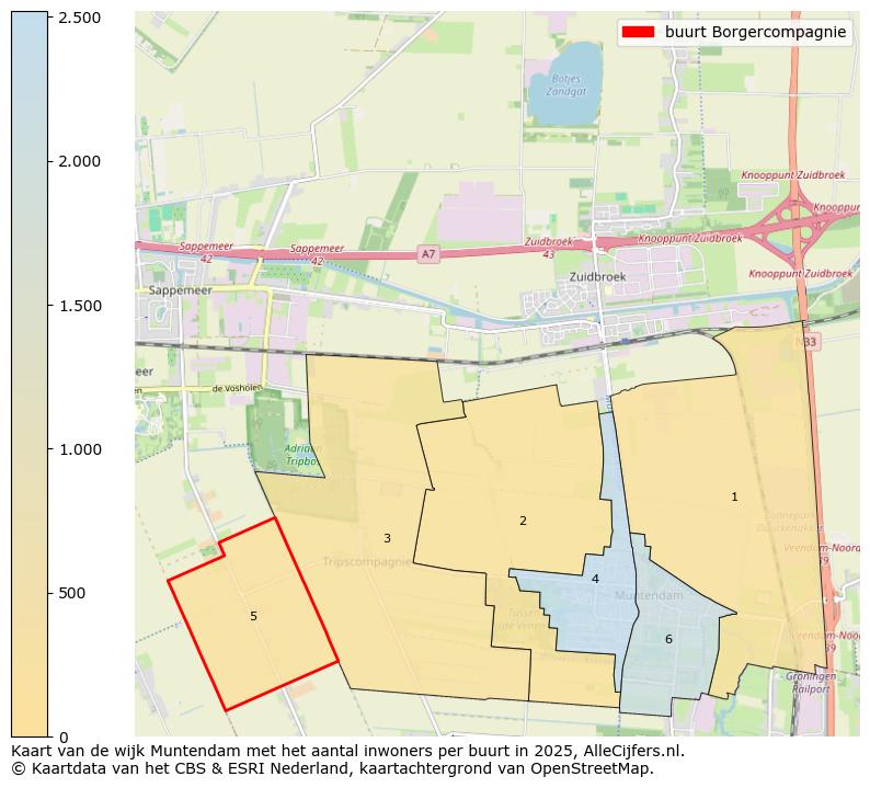 Afbeelding van de buurt Borgercompagnie op de kaart.