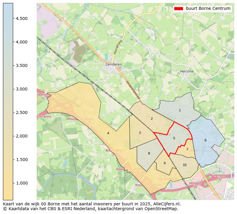 Afbeelding van de buurt Borne Centrum op de kaart.