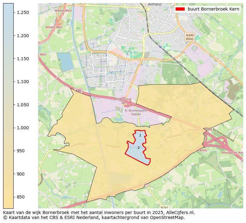 Afbeelding van de buurt Bornerbroek Kern op de kaart.