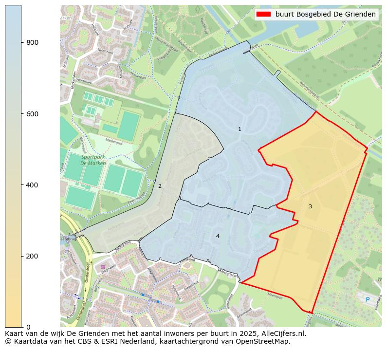 Afbeelding van de buurt Bosgebied De Grienden op de kaart.