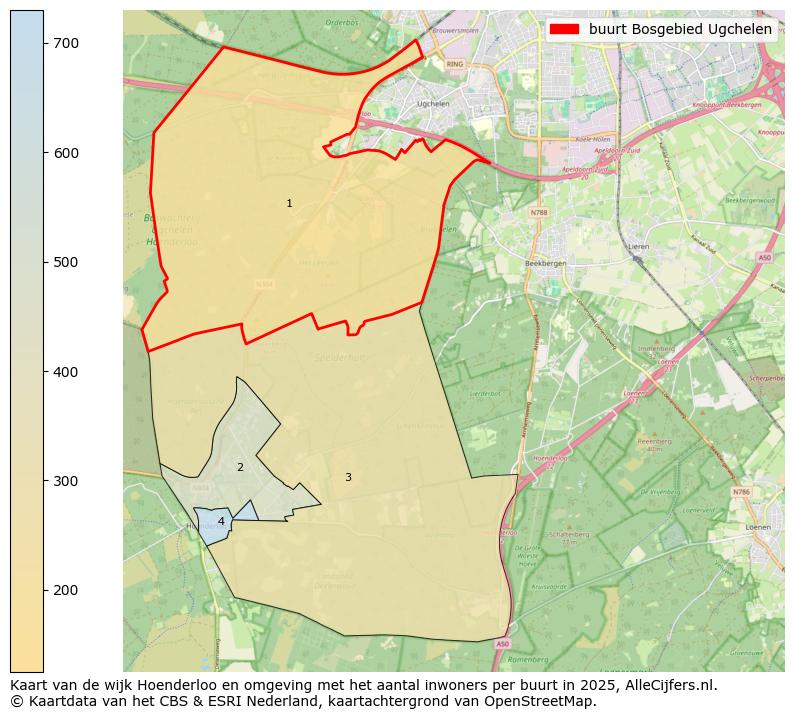 Afbeelding van de buurt Bosgebied Ugchelen op de kaart.