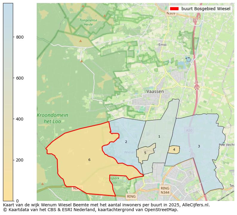 Afbeelding van de buurt Bosgebied Wiesel op de kaart.