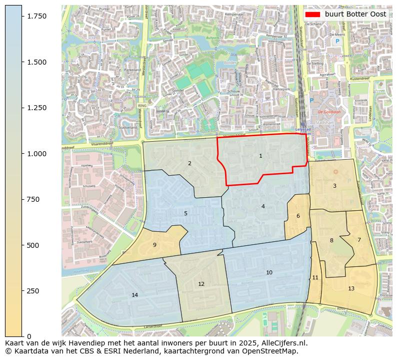 Afbeelding van de buurt Botter Oost op de kaart.