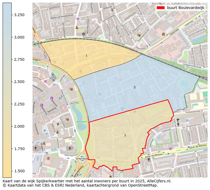 Afbeelding van de buurt Boulevardwijk op de kaart.