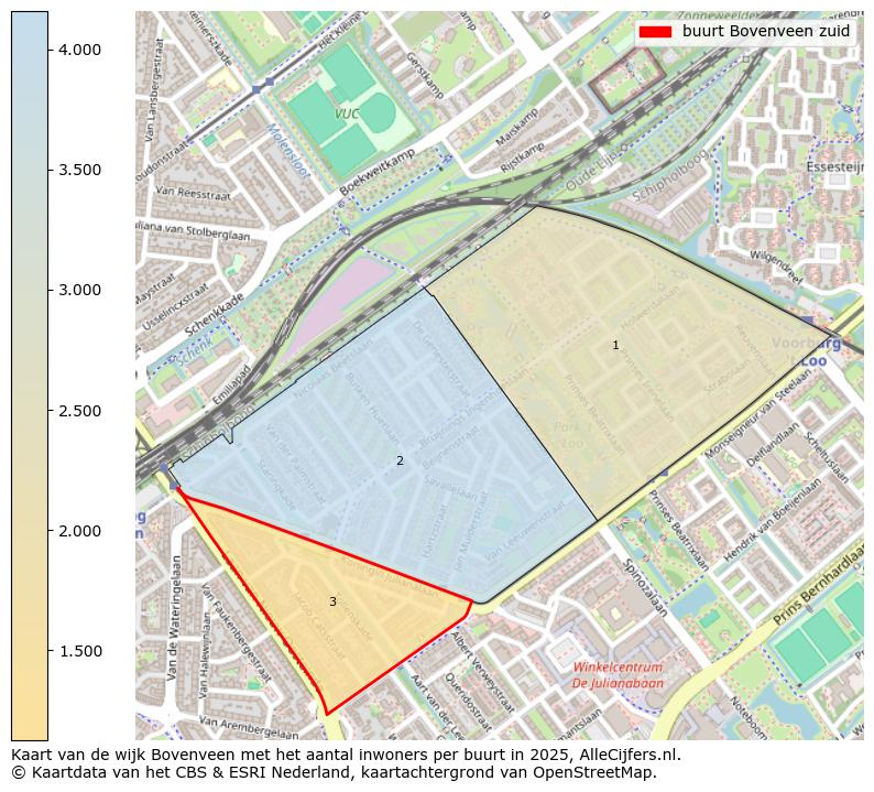 Afbeelding van de buurt Bovenveen zuid op de kaart.