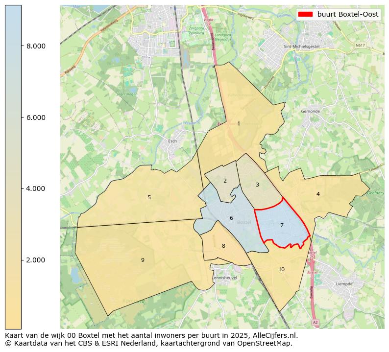 Afbeelding van de buurt Boxtel-Oost op de kaart.
