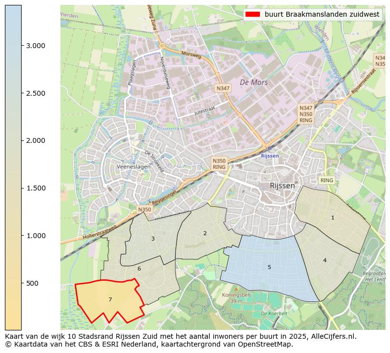 Afbeelding van de buurt Braakmanslanden zuidwest op de kaart.
