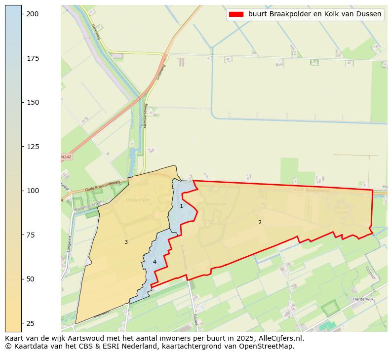 Afbeelding van de buurt Braakpolder en Kolk van Dussen op de kaart.