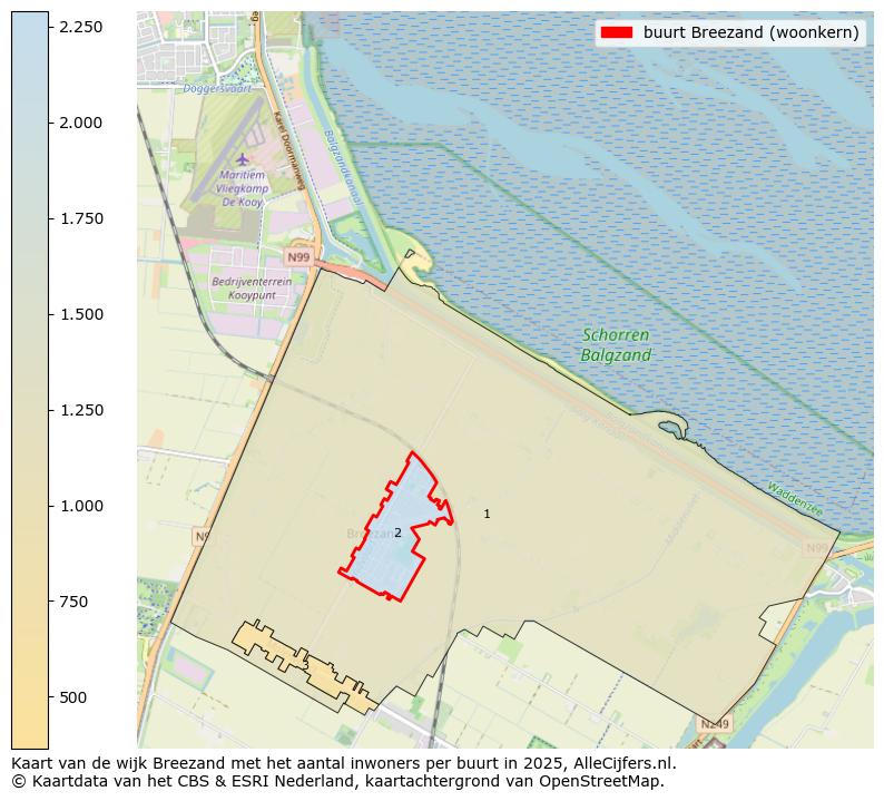 Afbeelding van de buurt Breezand (woonkern) op de kaart.