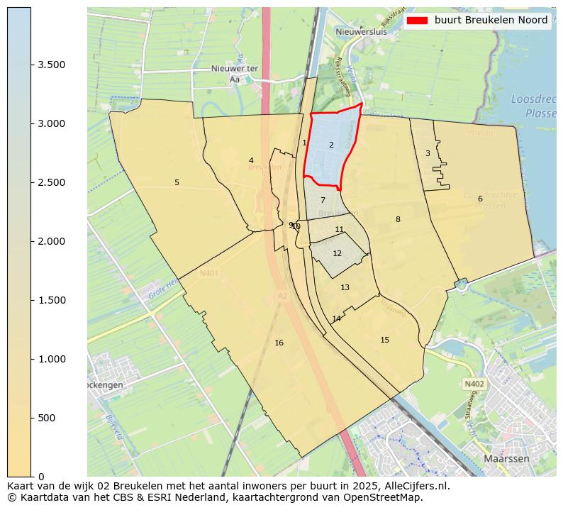 Afbeelding van de buurt Breukelen Noord op de kaart.