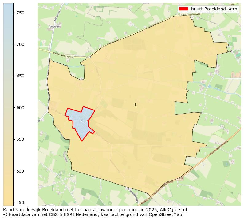Afbeelding van de buurt Broekland Kern op de kaart.