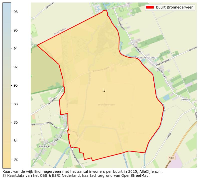 Afbeelding van de buurt Bronnegerveen op de kaart.