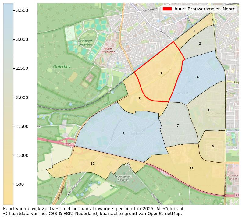 Afbeelding van de buurt Brouwersmolen-Noord op de kaart.