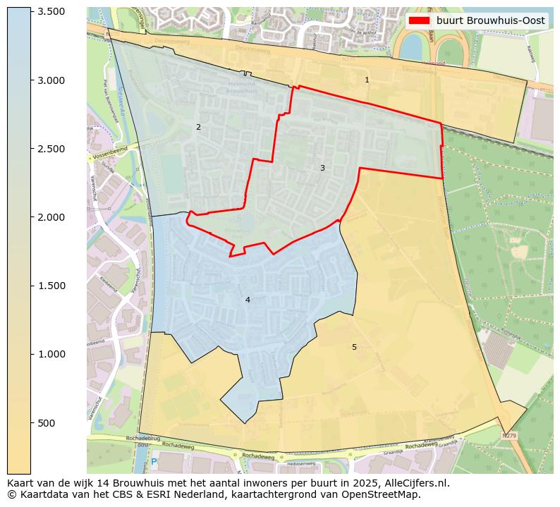 Afbeelding van de buurt Brouwhuis-Oost op de kaart.