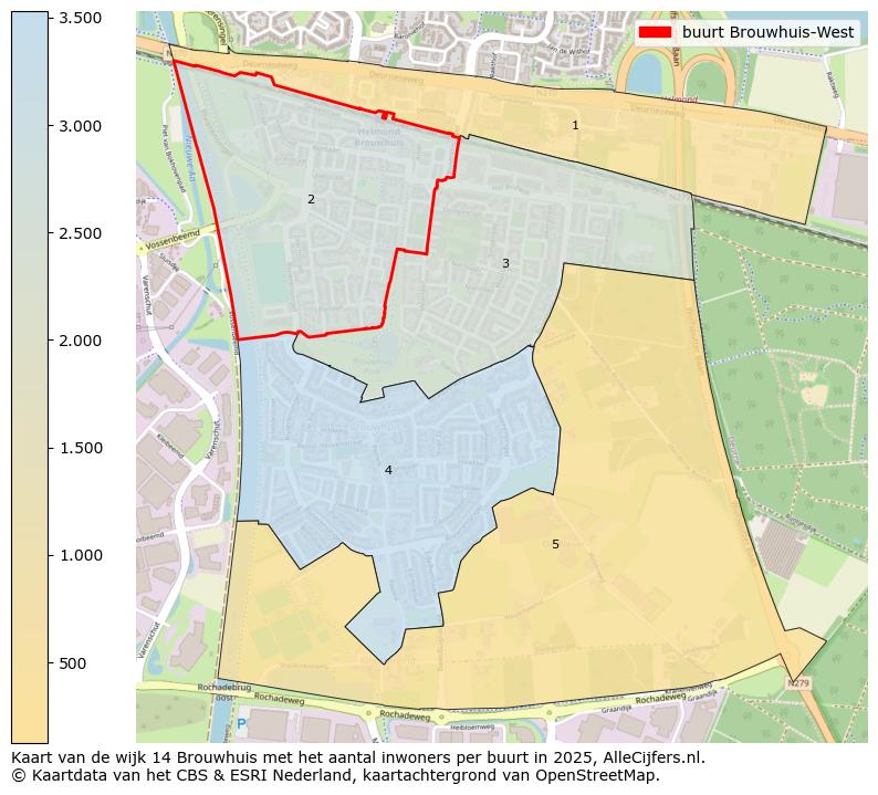 Afbeelding van de buurt Brouwhuis-West op de kaart.