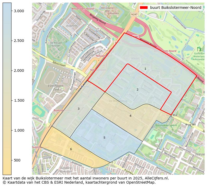 Afbeelding van de buurt Buikslotermeer-Noord op de kaart.